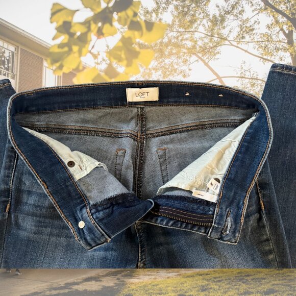 LOFT High Medium Wash High Rize Stretchy Skinny Cotton Jeans - Picture 7 of 10